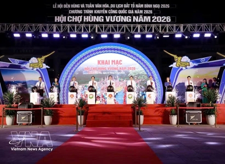 Hung Vuong Fair 2026 opens, energizing cultural tourism week in Phu Tho